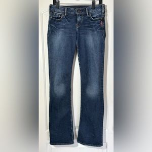 Silver Jeans Toni Mid Rise Bootcut Leg Dark Wash Blue Denim Women Size 29x35